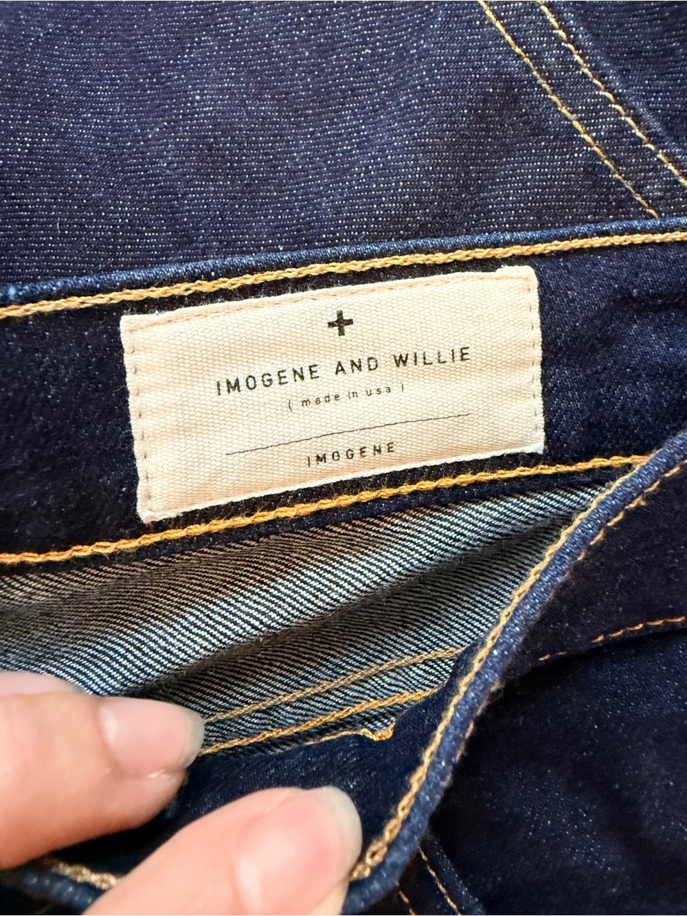 Imogene + Willie The Imogene Slim Straight Jeans Dark Indigo Stretch Denim Sz 27 - Picture 10 of 13